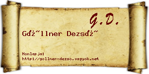 Göllner Dezső névjegykártya